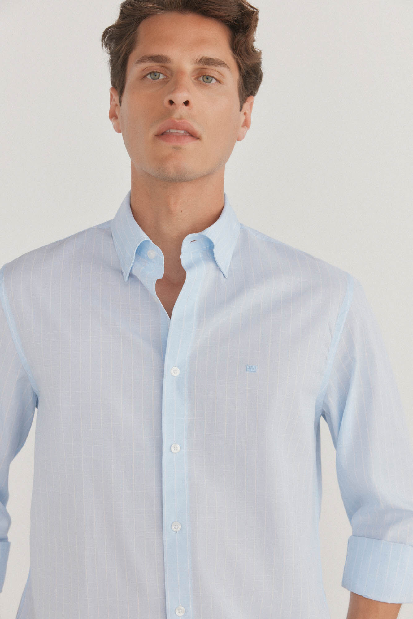 Slub poplin striped shirt | Men's shirts | Cortefiel