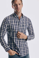 Pedro del Hierro Camisa cuadros tencel modal Azul