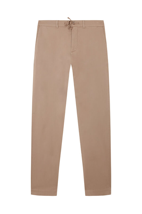 Pedro del Hierro Regular fit structured laced chinos Beige