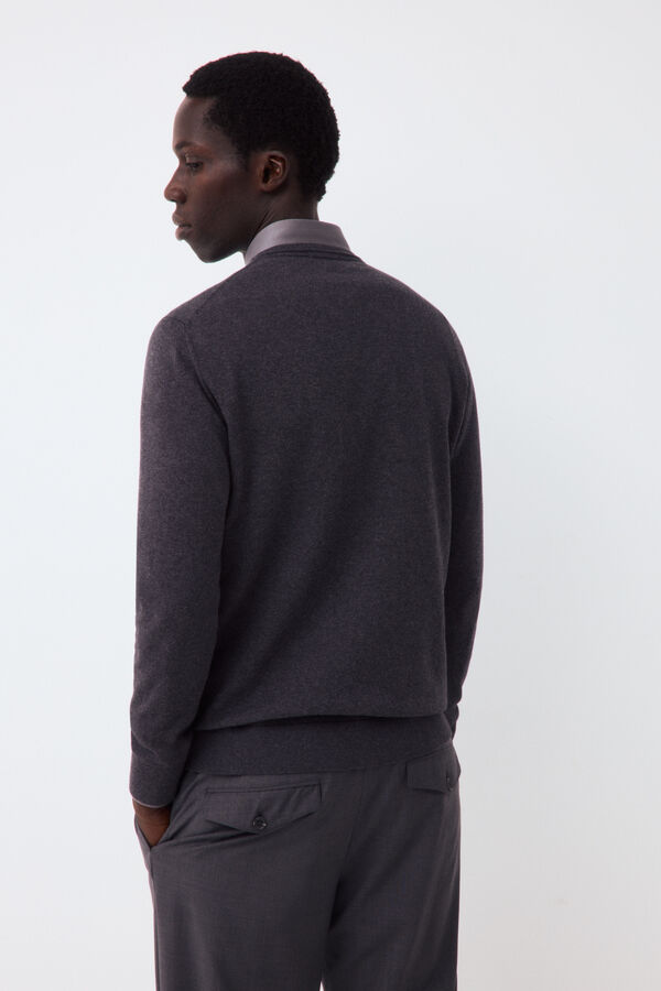 Pedro del Hierro Premium cotton silk cashmere knit jumper Grey