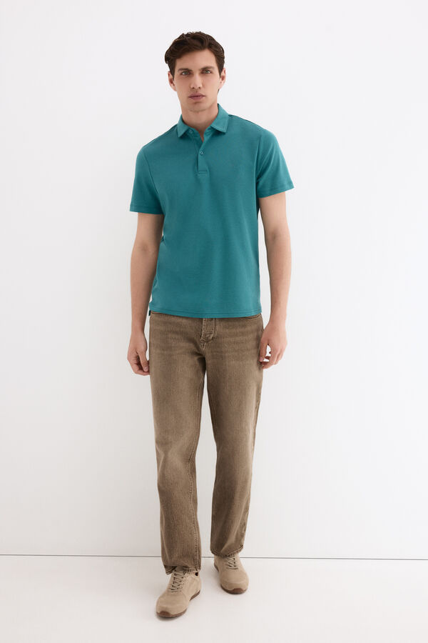 Pedro del Hierro Mercerized polo shirt Turquoise
