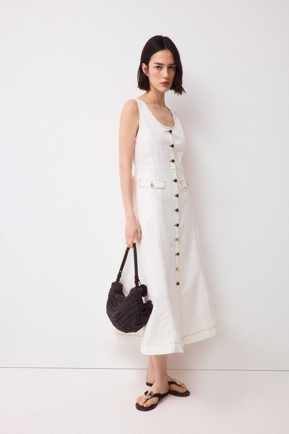 Vestido algodón botones