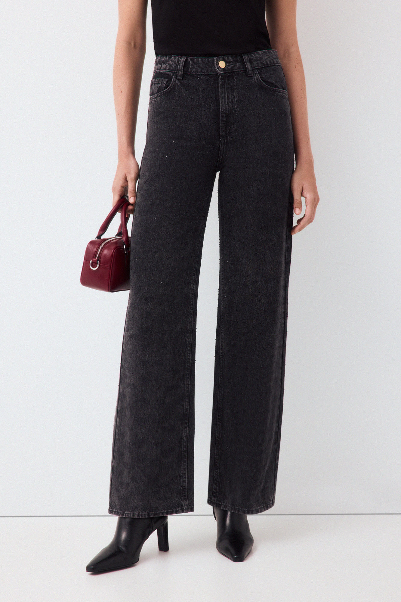 Pedro del Hierro Strass wide leg jeans