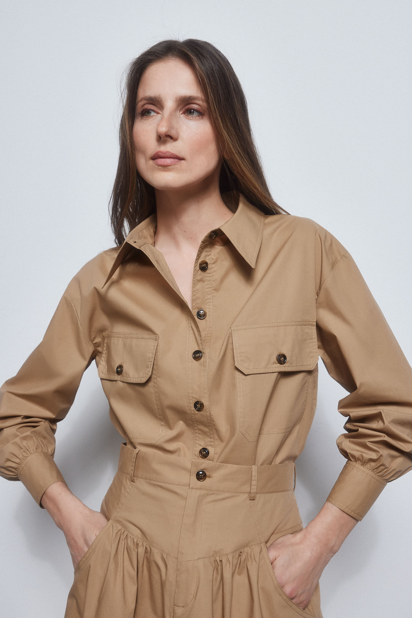 Cortefiel Camisa utility en popelin