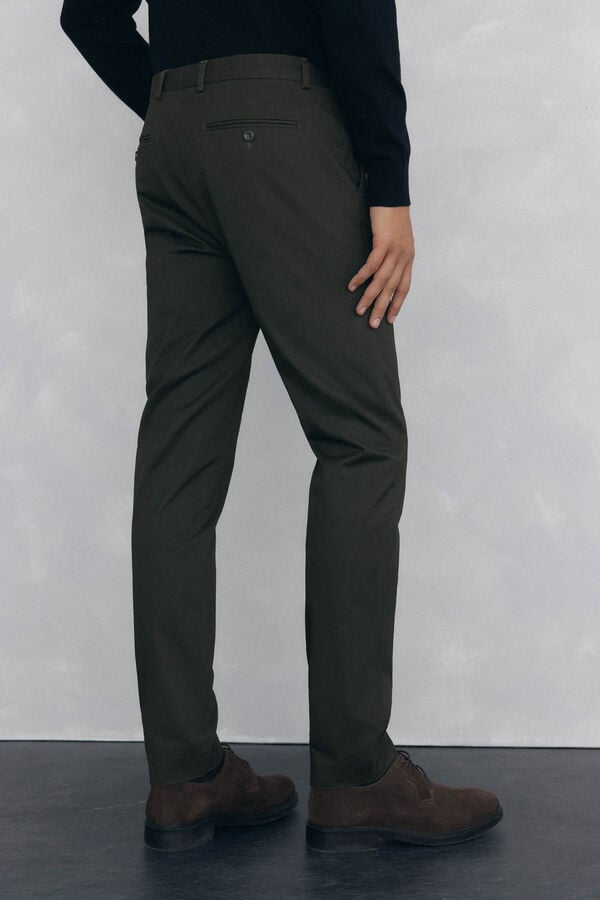 Pedro del Hierro Slim-fit print chinos pants Green