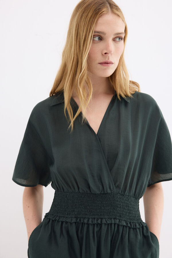 Pedro del Hierro Gathered waist detail midi dress Green