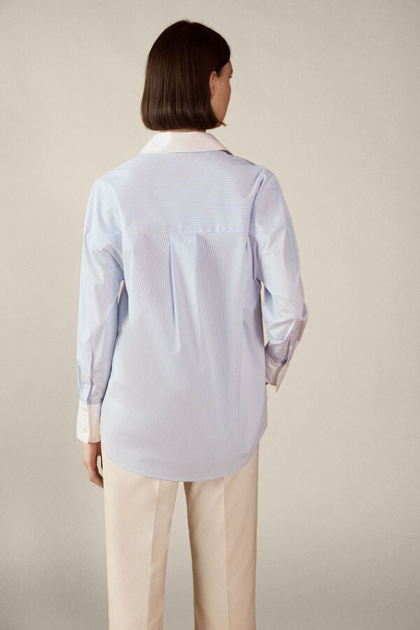 TFP by Tamara Falc&oacute; Poplin combined shirt Blue