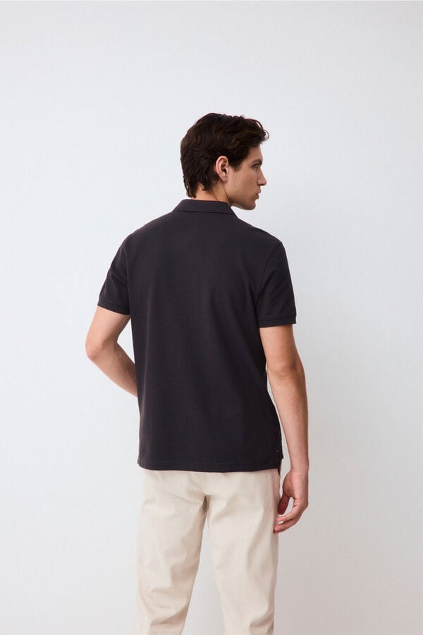 Pedro del Hierro Piqu&eacute; slim fit polo shirt Grey