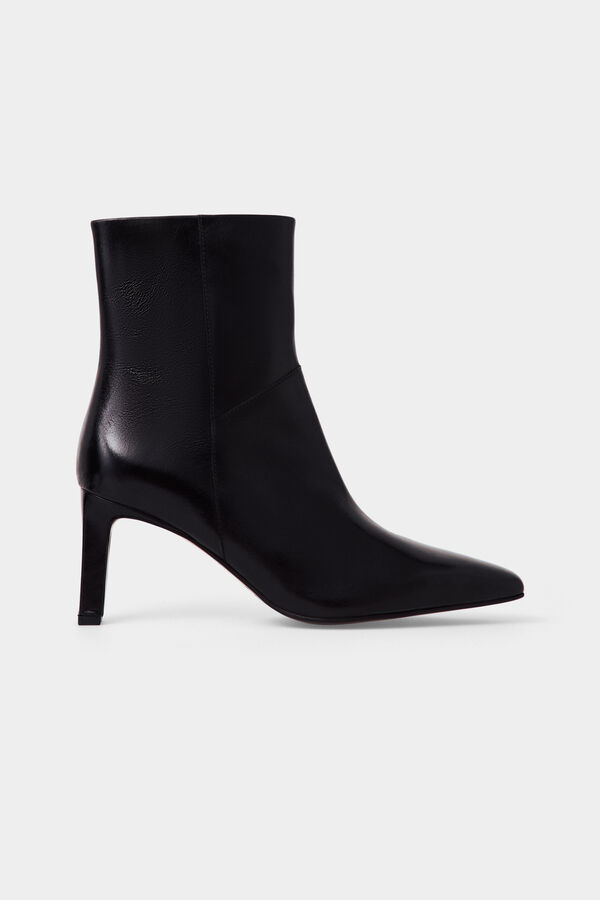 Pedro del Hierro Botim de salto em pele Preto