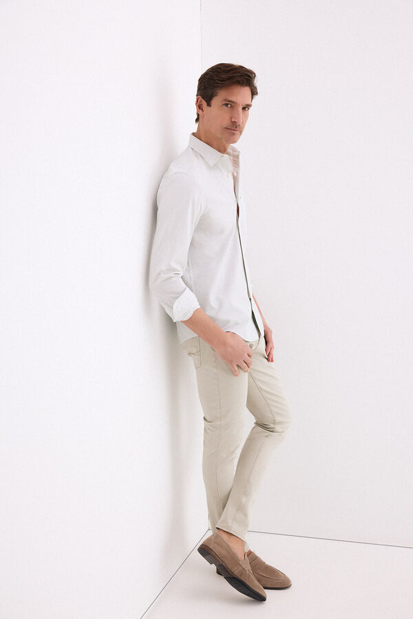 Pedro del Hierro Non iron stain-resistant striped shirt Green