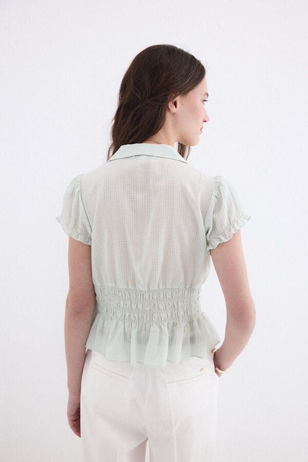 Pedro del Hierro Coated plain blouse Turquoise