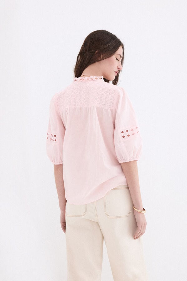 Pedro del Hierro Blusa rom&aacute;ntica calados Rosa