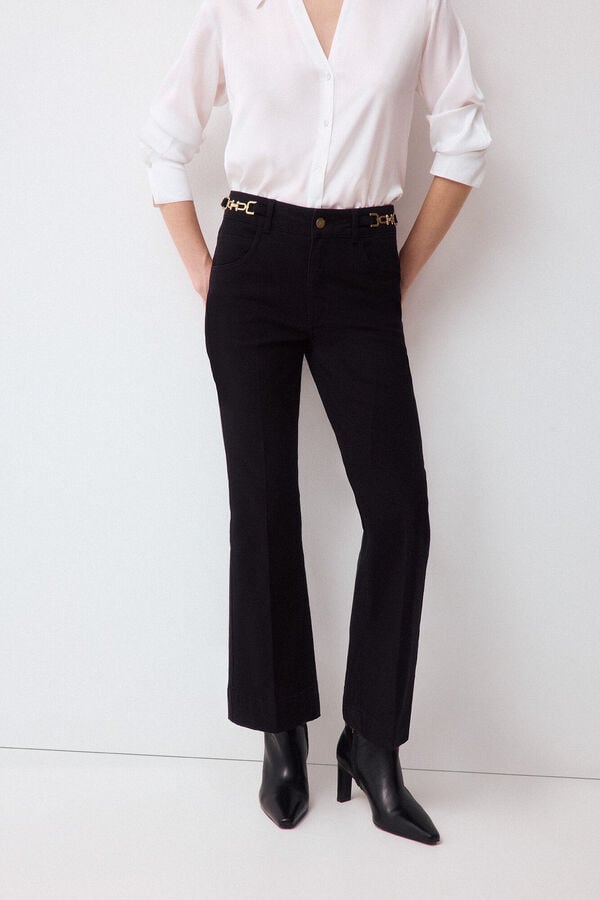Pedro del Hierro Cropped flare jeans Black