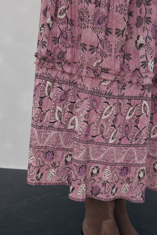 Pedro del Hierro Printed midi skirt floors Purple