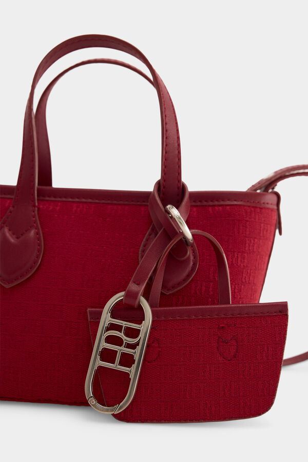Pedro del Hierro Mala tote bag mini jacquard Bordeaux