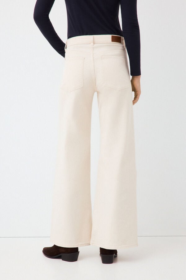 Pedro del Hierro Jeans wide leg arch Beige