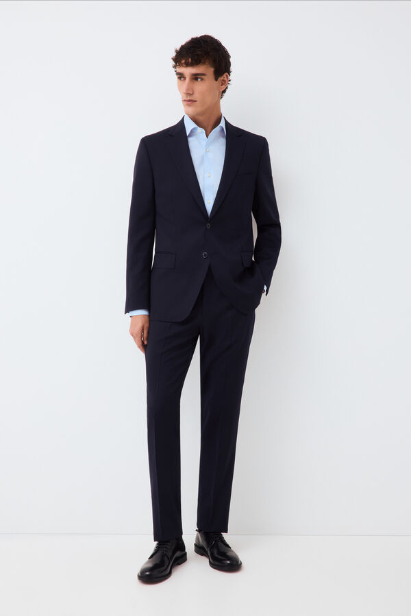 Pedro del Hierro Cal&ccedil;a de fato coordenada tailored b&aacute;sica Azul