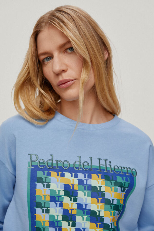 Pedro del Hierro Logo graphic sweatshirt Turquoise