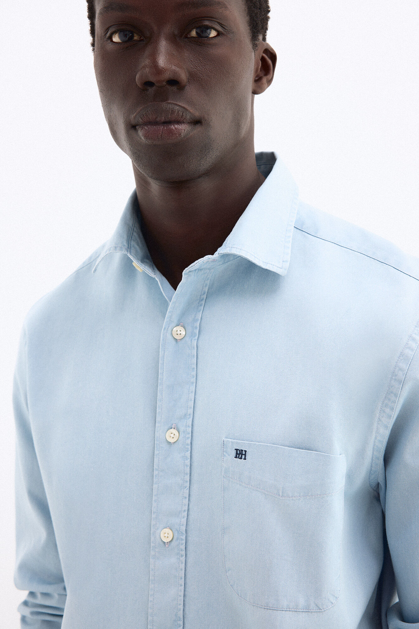 Pedro del Hierro Camisa denim tejido italiano