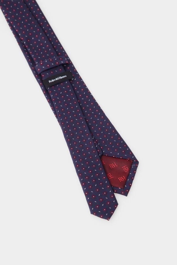 Pedro del Hierro Extra-fine silk tie Blue