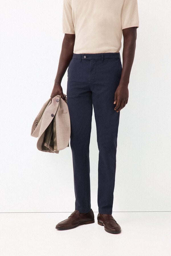 Pedro del Hierro Lightweight structure slim chinos Blue