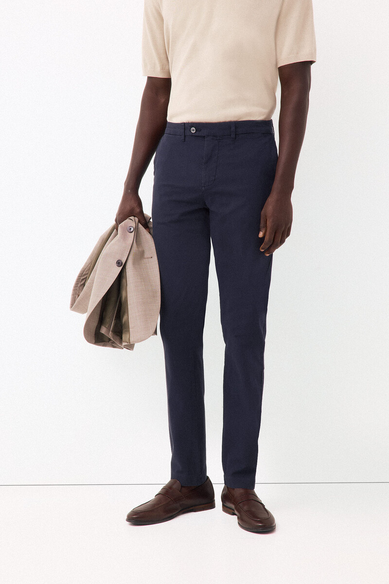 Pedro del Hierro Lightweight structure slim chinos Blue