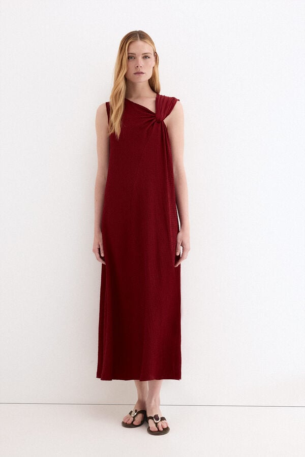 Pedro del Hierro Asymmetric neckline long dress Orange