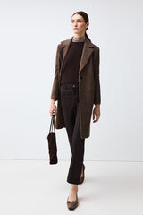 Pedro del Hierro Coated cropped stove pipe trousers Brown