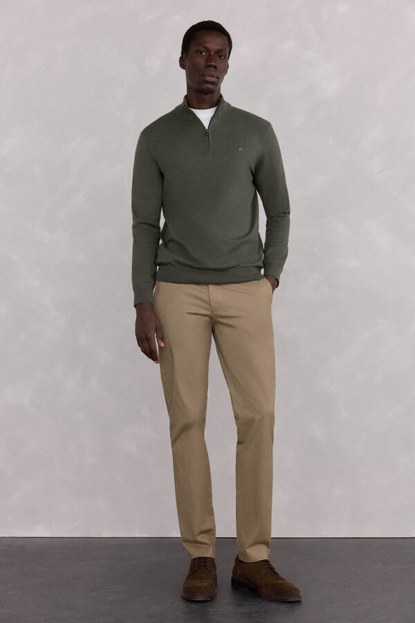Pedro del Hierro Slim-fit print chinos pants Beige