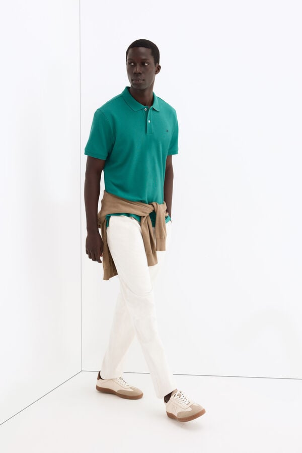 Pedro del Hierro Basic piqu&eacute; polo shirt Green