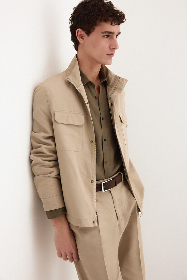 Pedro del Hierro Linen blend jacket Grey
