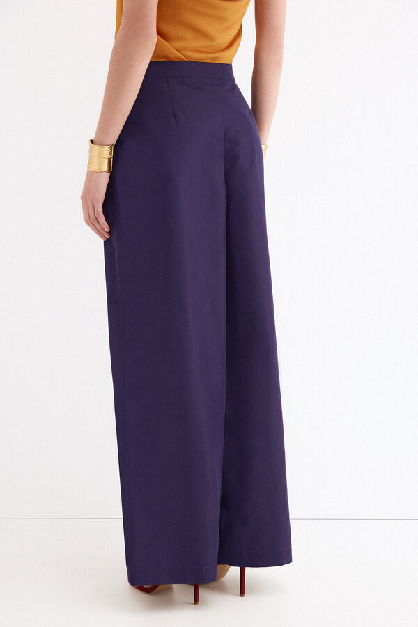 Pedro del Hierro Cal&ccedil;a em tafet&aacute; Azul