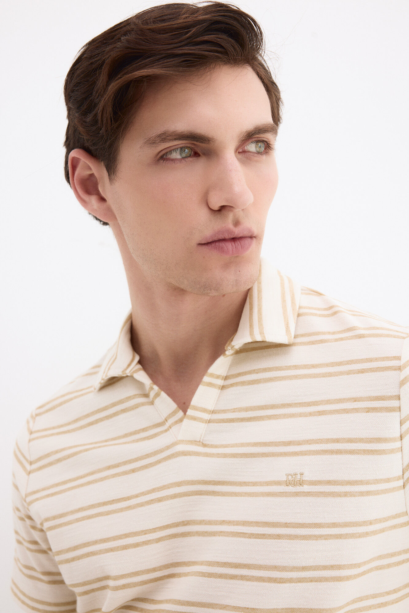 Pedro del Hierro Striped rustic polo shirt