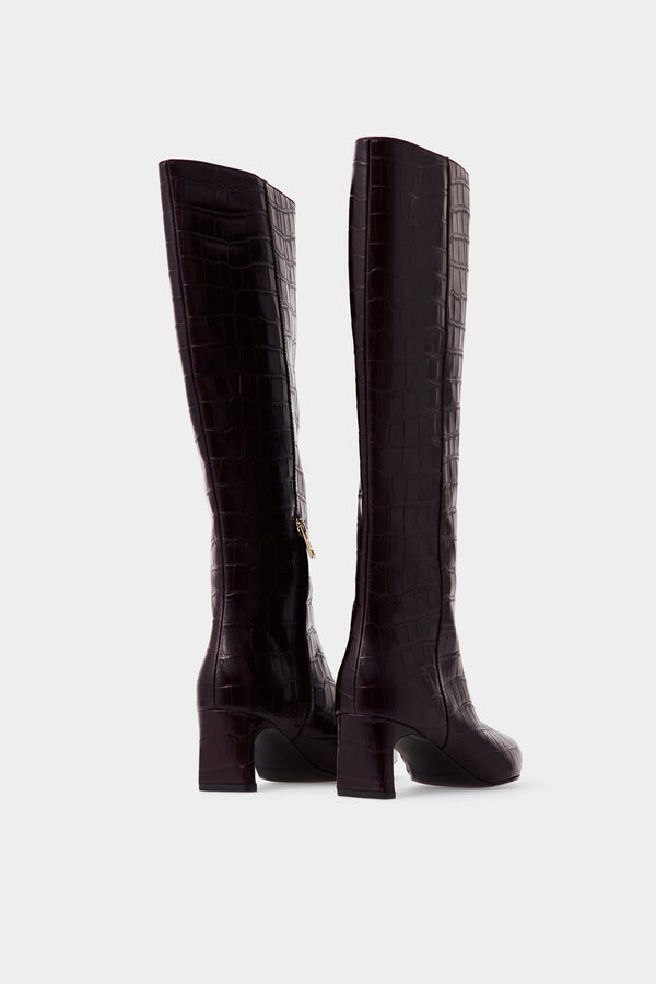 Pedro del Hierro Leather high boot Burgundy
