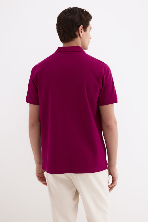Pedro del Hierro Basic piqu&eacute; polo shirt Purple