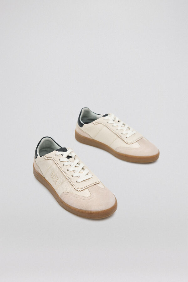 Pedro del Hierro Beige logo sneaker Ecru