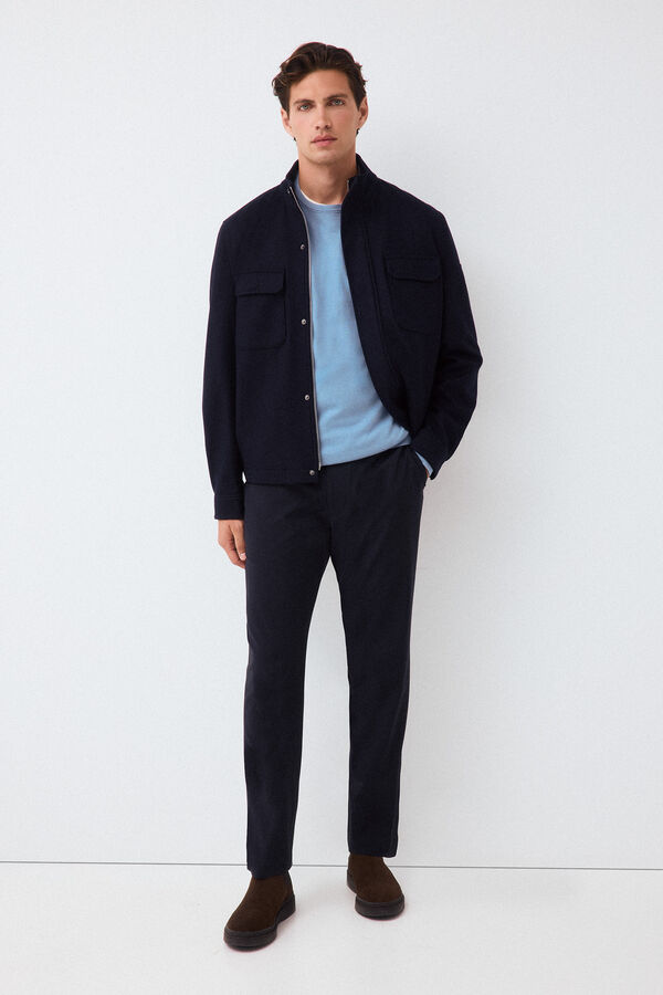 Pedro del Hierro Premium cotton silk cashmere knit jumper Blue