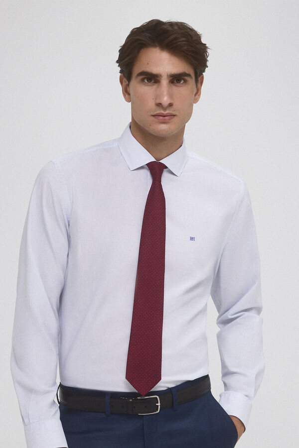 Pedro del Hierro Wrinkle free striped shirt White