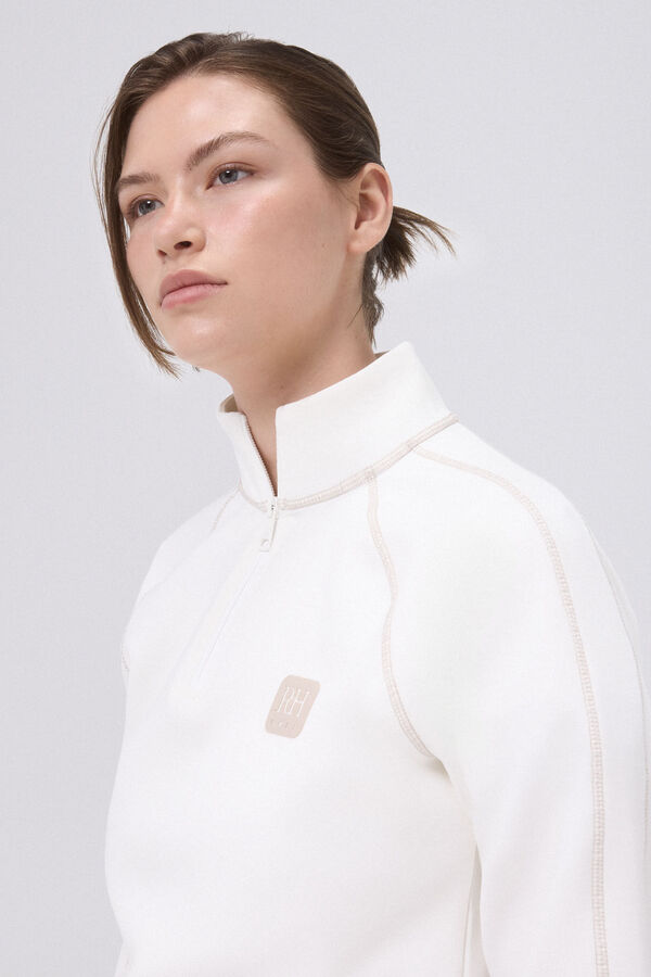 Pedro del Hierro Soft touch golf sweatshirt Ecru