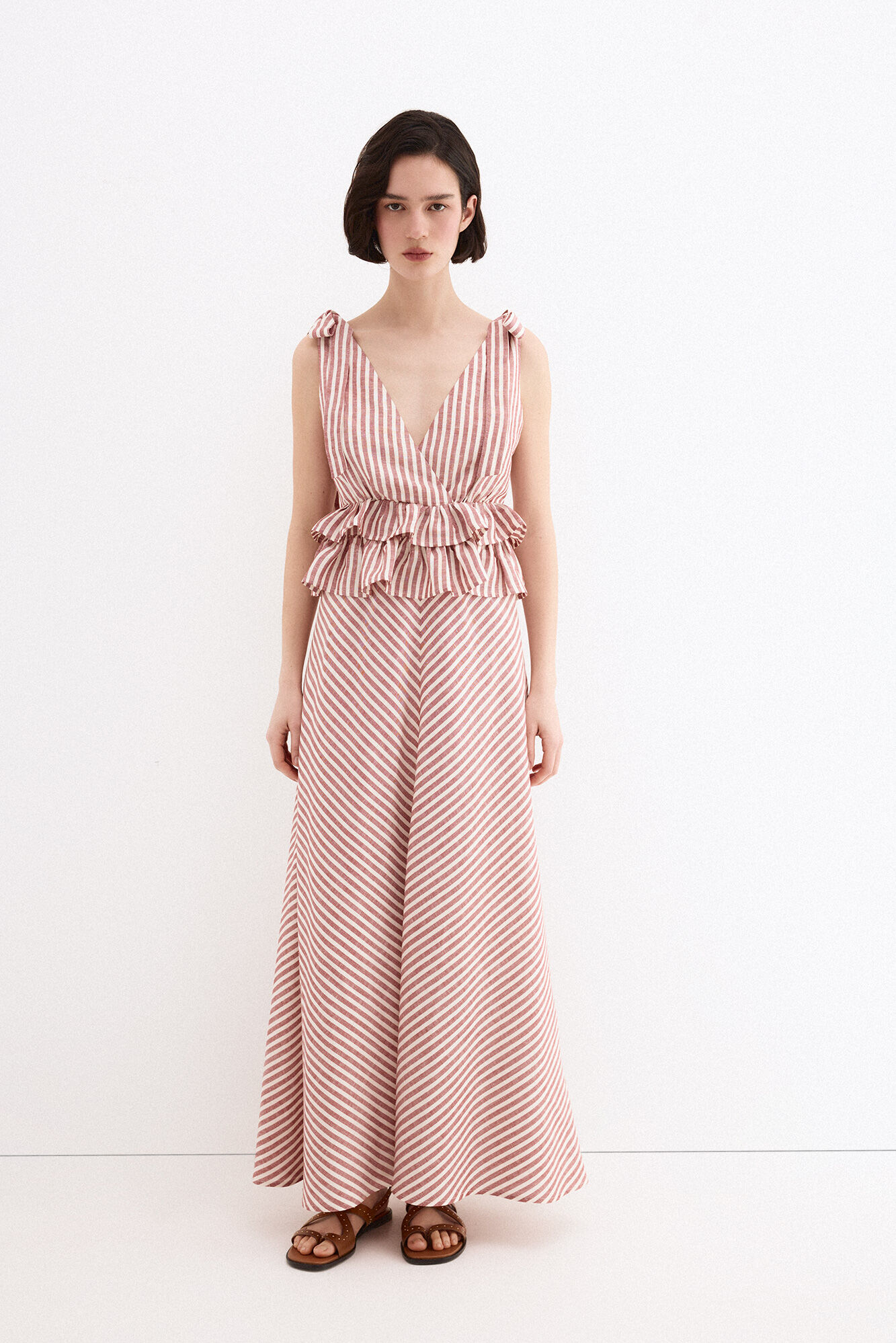 Pedro del Hierro Linen long dress with bow details