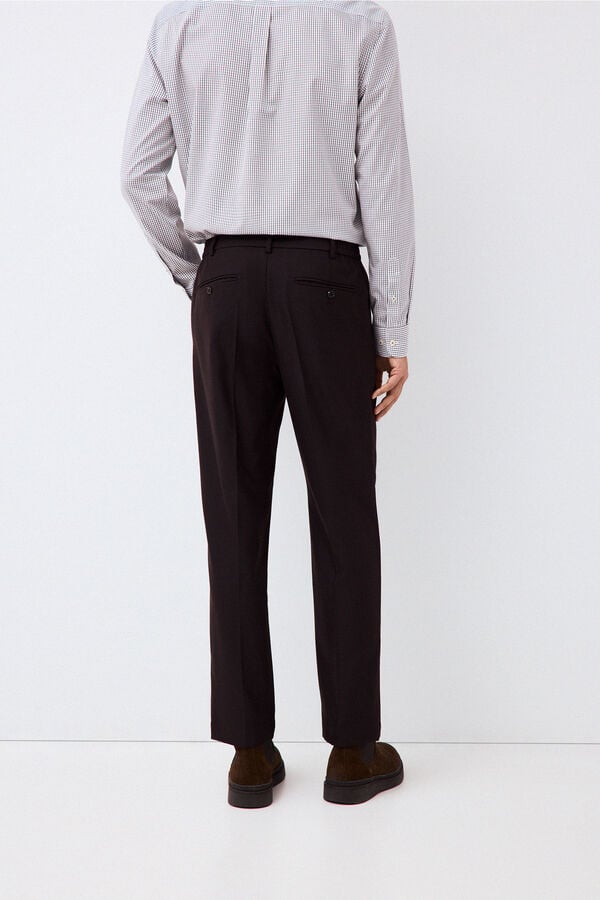 Pedro del Hierro Tapered tailored trousers Brown