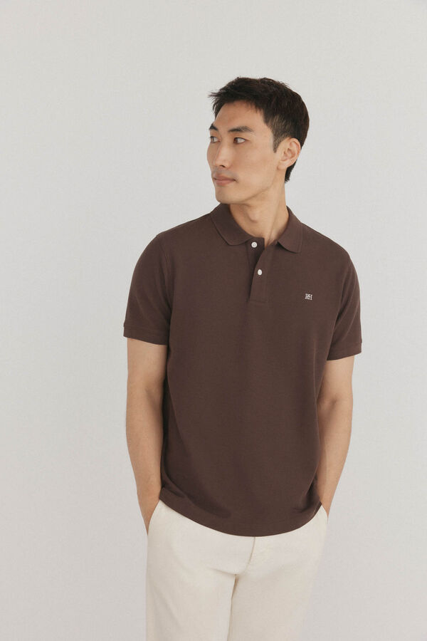 Pedro del Hierro Polo básico regular em piqué Bordeaux