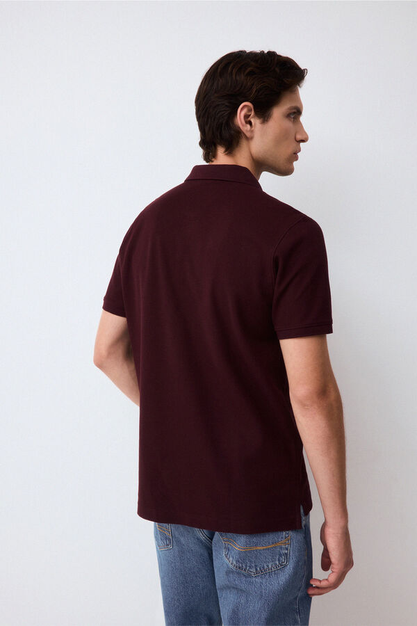 Pedro del Hierro Piqu&eacute; basic polo shirt Burgundy