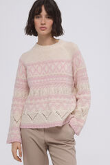 Pedro del Hierro Two-tone jacquard jumper Pink
