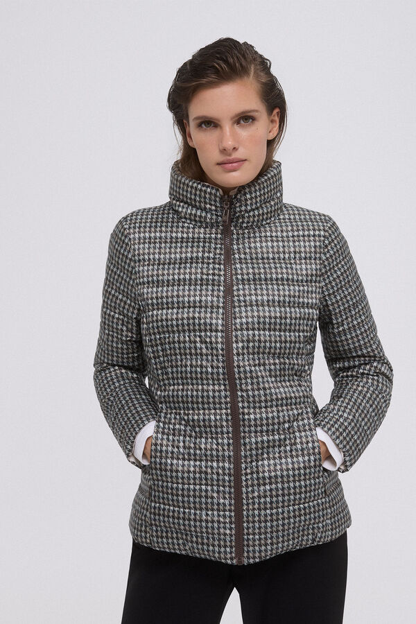 Pedro del Hierro Chaqueta acolchada reversible estampada Marrón