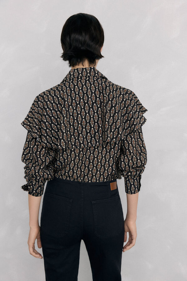 Pedro del Hierro Cape print blouse Grey