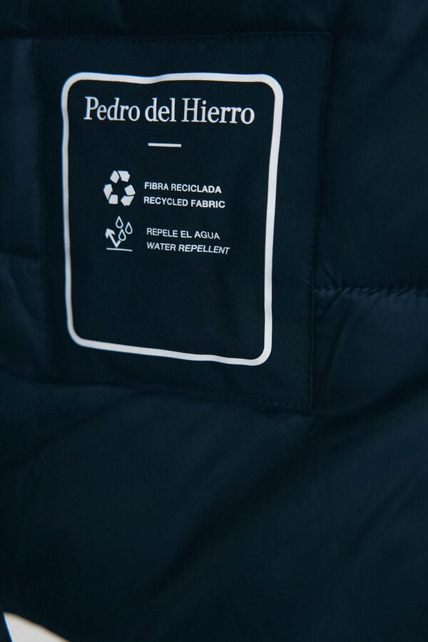 Pedro del Hierro Long parka with hood and views Blue