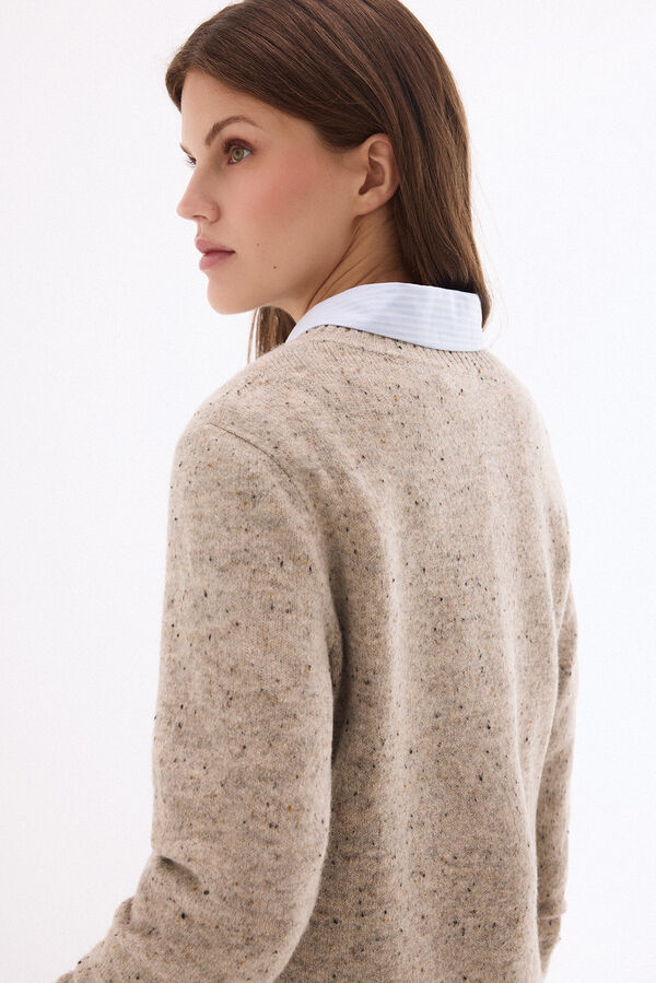 Pedro del Hierro Round neck jumper Ecru