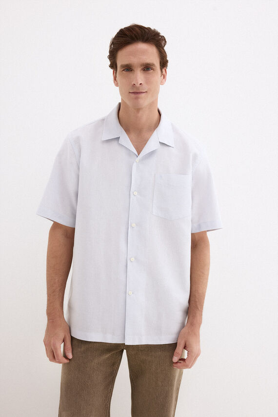 Camisa de lino algodón manga corta