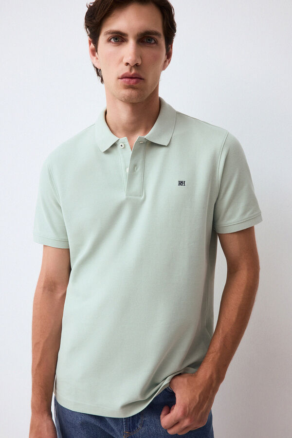 Pedro del Hierro Piqu&eacute; basic polo shirt Blue